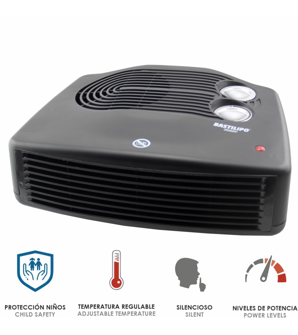 Termoventilador horizontal negro, 1000/2000W, THP-2000N (n) - Imagen 2