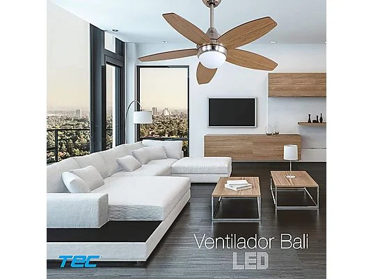 Ventilador de techo Bastilipo Bali Niquel Led - Imagen 4