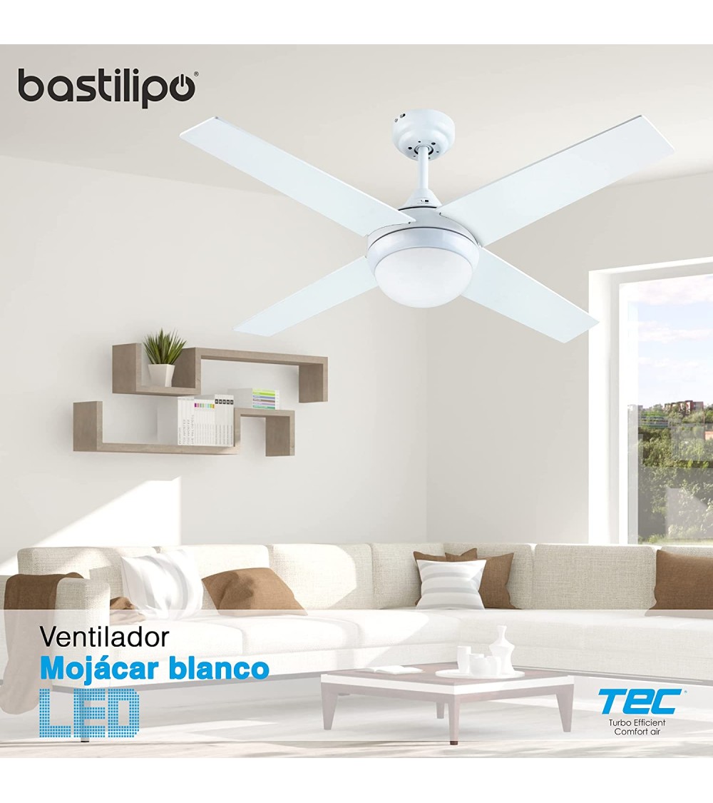 Ventilador de techo Bastilipo Mojacar Niquel Led - Imagen 4