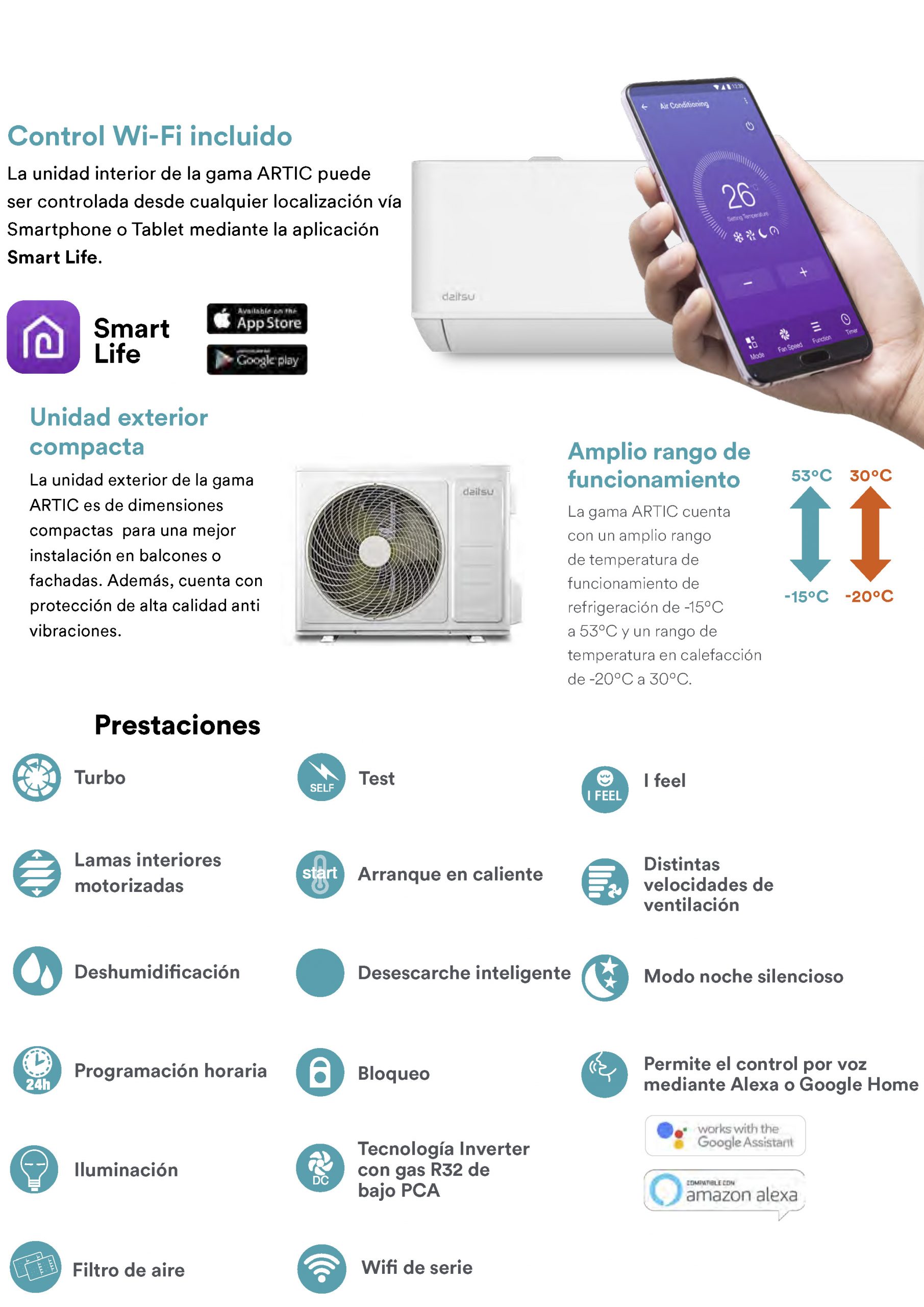 Aire Acondicionado DAITSU ARTIC DS-9KTP-4 2236/FRIGORIAS INVERTER A++/A+ CON WIFI - Imagen 4