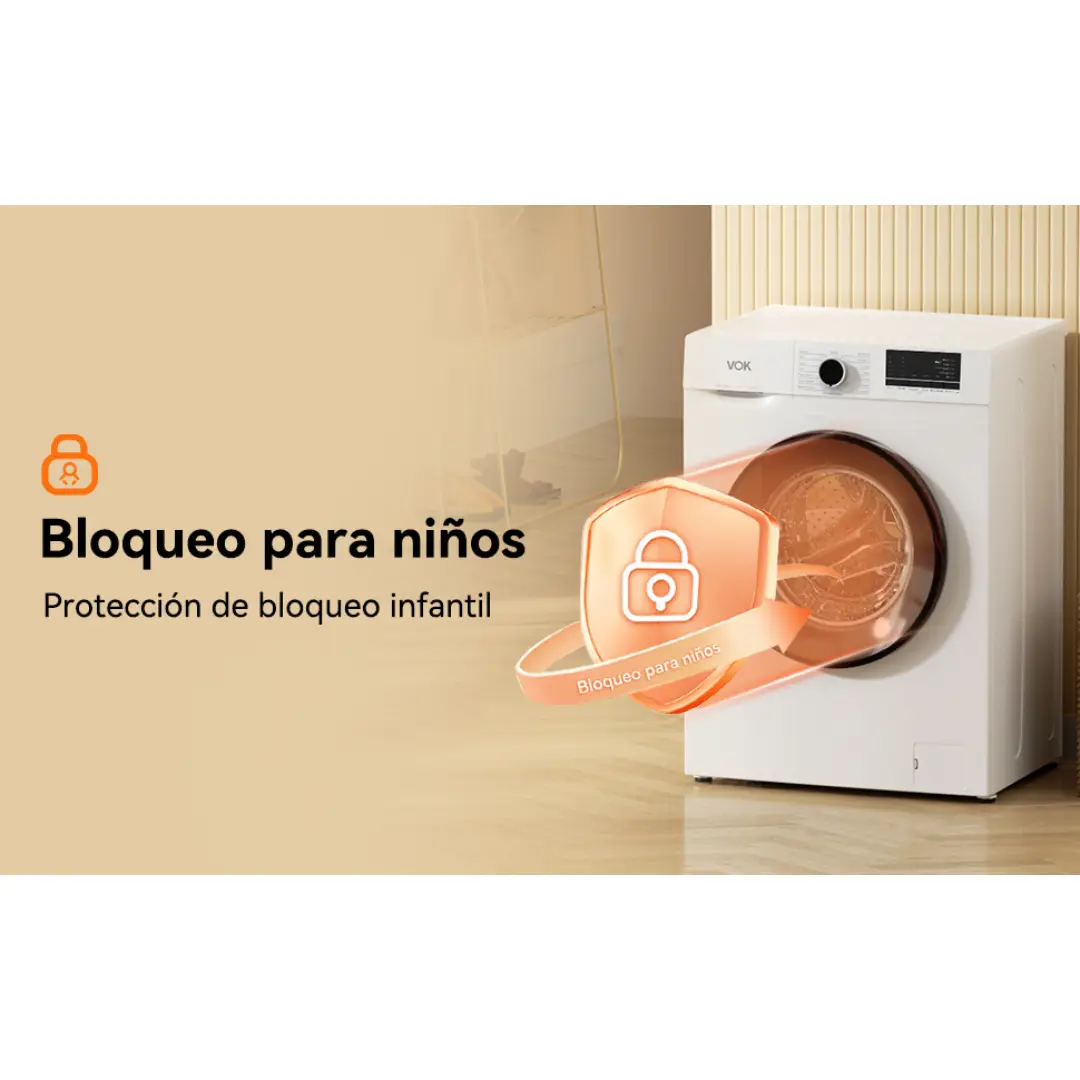 Lavadora VOK Blanca 6kg de capacidad EVW-6BAWL211200RPM VAPOR - Imagen 5