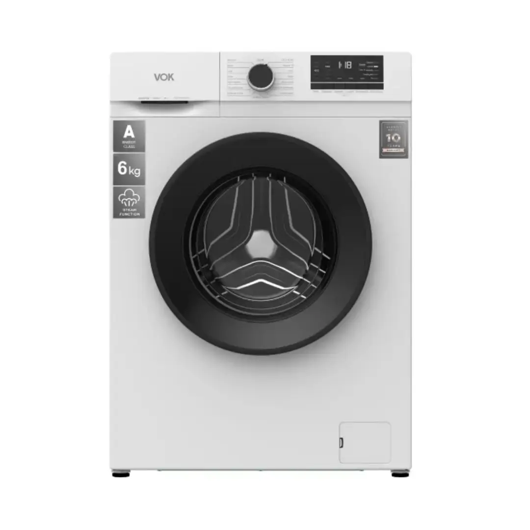 Lavadora VOK Blanca 6kg de capacidad EVW-6BAWL211200RPM VAPOR