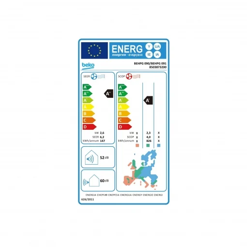 Aire Acondicionado Split Beko BEHPG-090 2250 FRIGORÍAS A++/A+ WIFI - Imagen 6