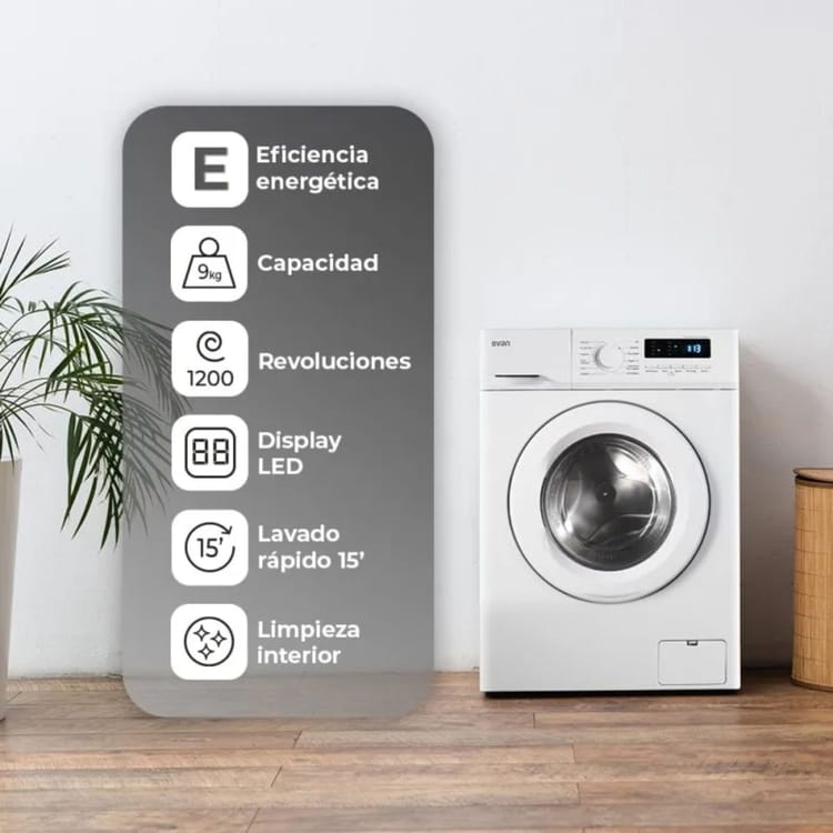 Lavadora carga frontal Svan SL9100DD 9kg 1000 rpm 15 programas D blanco 60 cm - Imagen 4