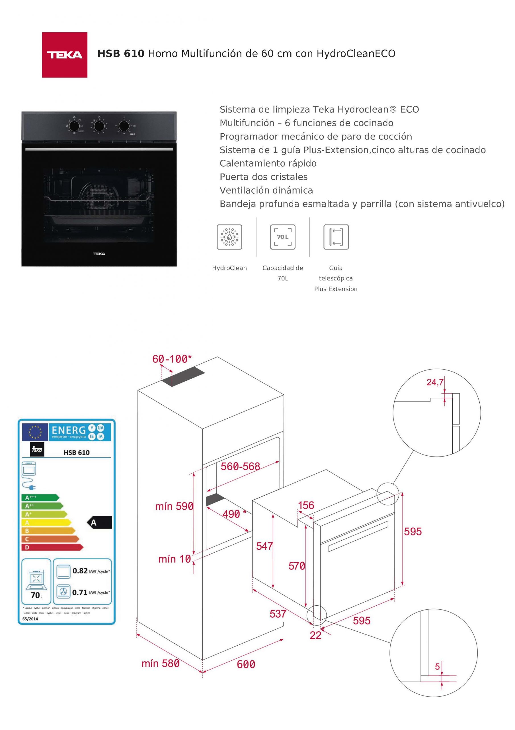 Horno Multifunción TEKA HSB 610 - Imagen 2