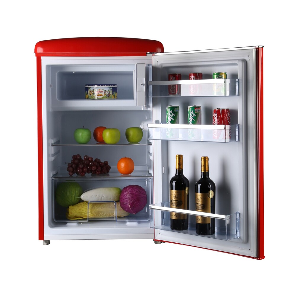 Mini Frigorífico Rojo estilo vintage de 108 litros - Imagen 2