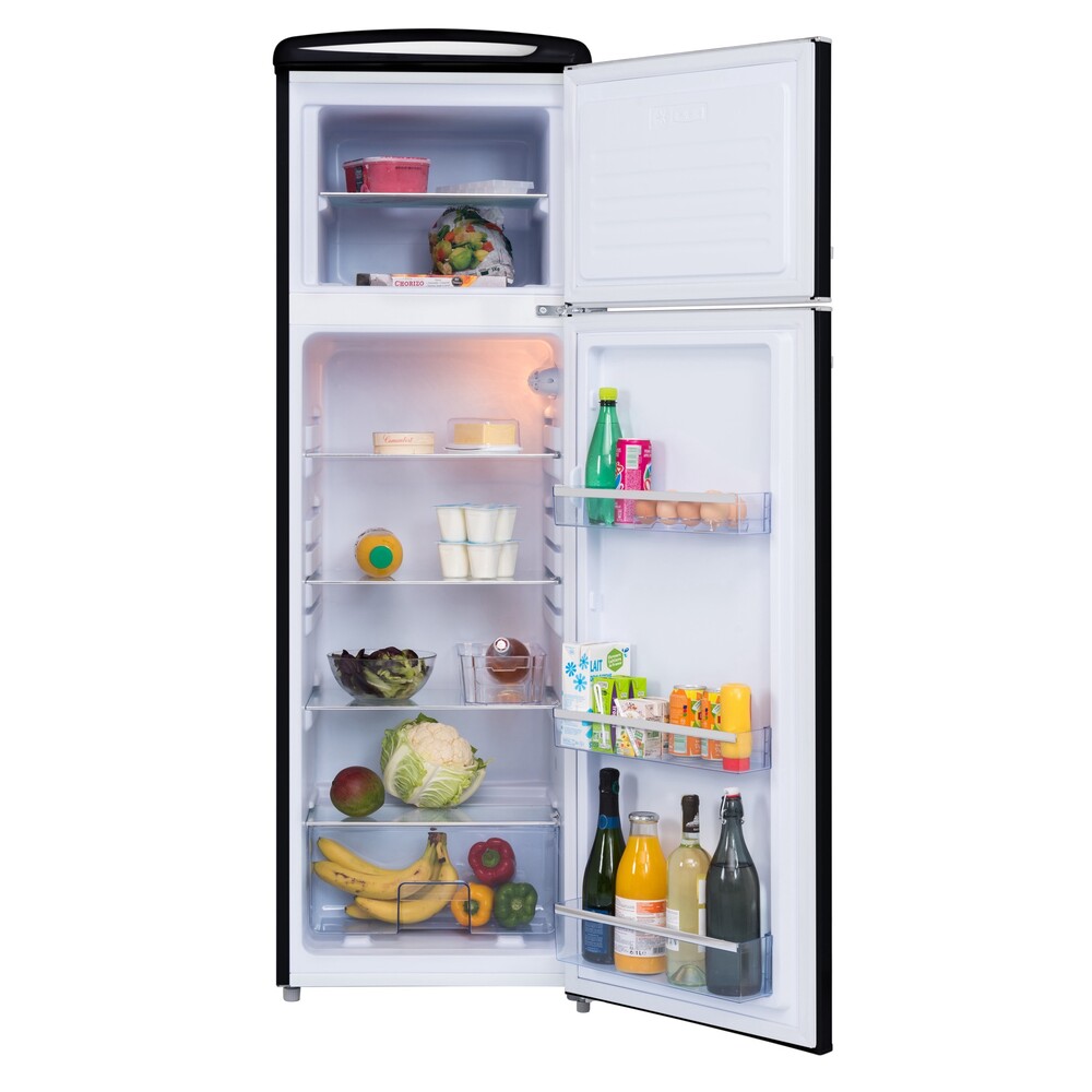 Frigorífico doble puerta Negro estilo vintage 245L - Imagen 3