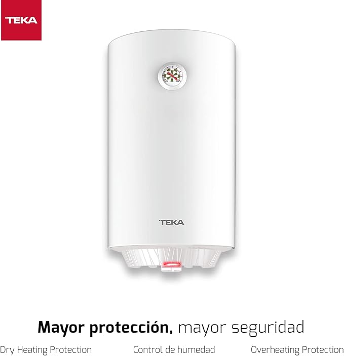 Termo eléctrico - Teka EWH 50 C, 50L, Vertical, Tanque esmaltado en Zafire, IPX4, Blanco - Imagen 2