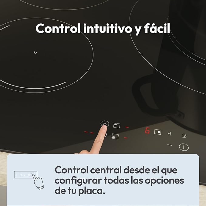 Placa inducción - CANDY CI633C, 3 zonas, 590 mm, Negro - Imagen 5