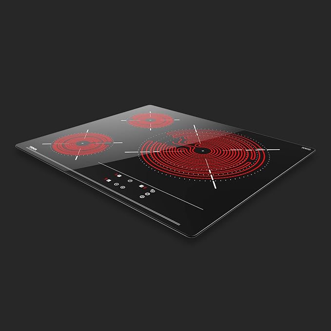 Placa vitrocerámica - Teka TZ 6415, 4 zonas, Zona grande 21 cm, Touch Control, 60 cm, Negro - Imagen 4