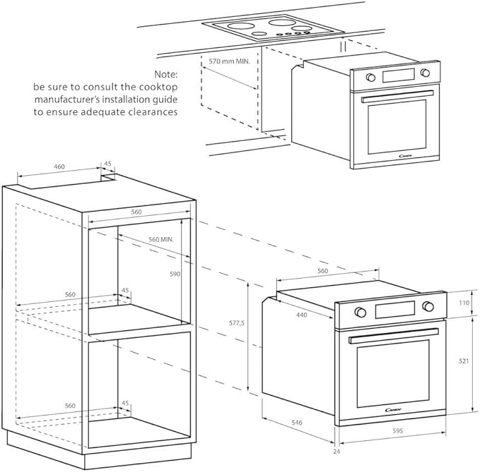 Horno Independiente Candy Idea FIDCP X200 Inox 70/Litros Clasificación A - Imagen 6
