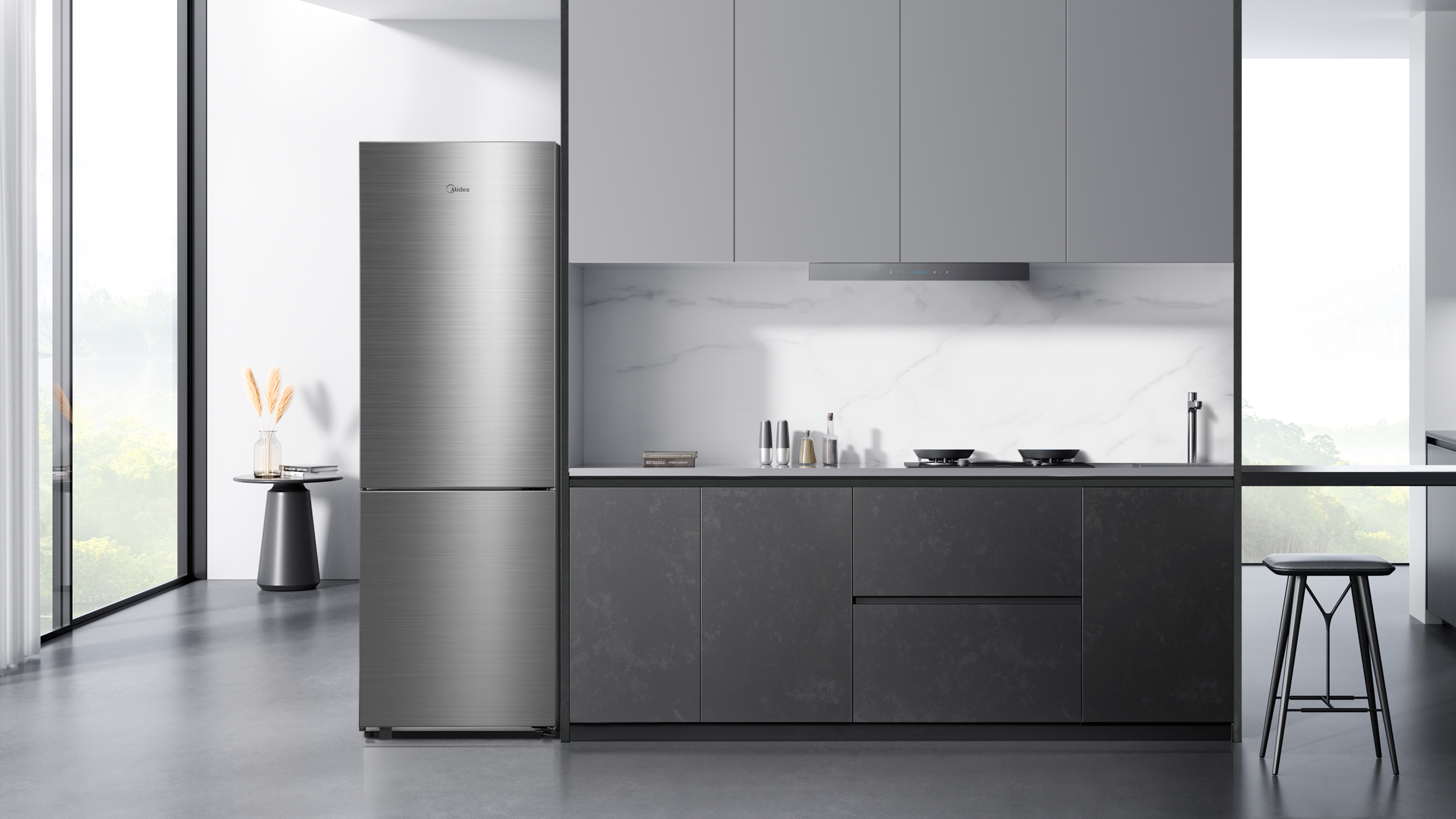 Frigorifico Combi Midea MDRB548MME46, Inox, 186 cm, No Frost - Imagen 3