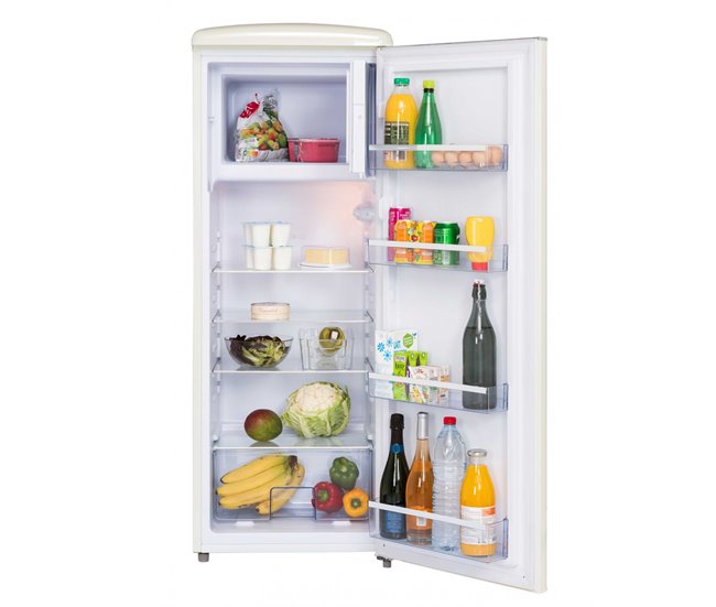 Frigorífico 1 puerta con congelador - Estilo Retro / Vintage - Frigelux RF218RCA++ - Crema / Cream - Classe E - Imagen 3