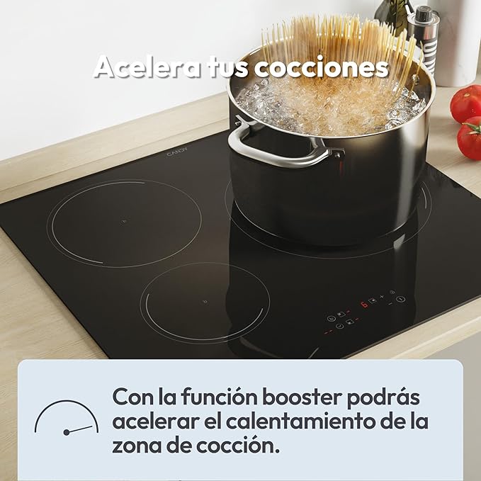 Placa inducción - CANDY CI633C, 3 zonas, 590 mm, Negro - Imagen 3