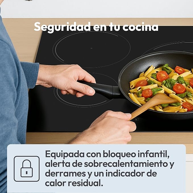 Placa inducción - CANDY CI633C, 3 zonas, 590 mm, Negro - Imagen 4