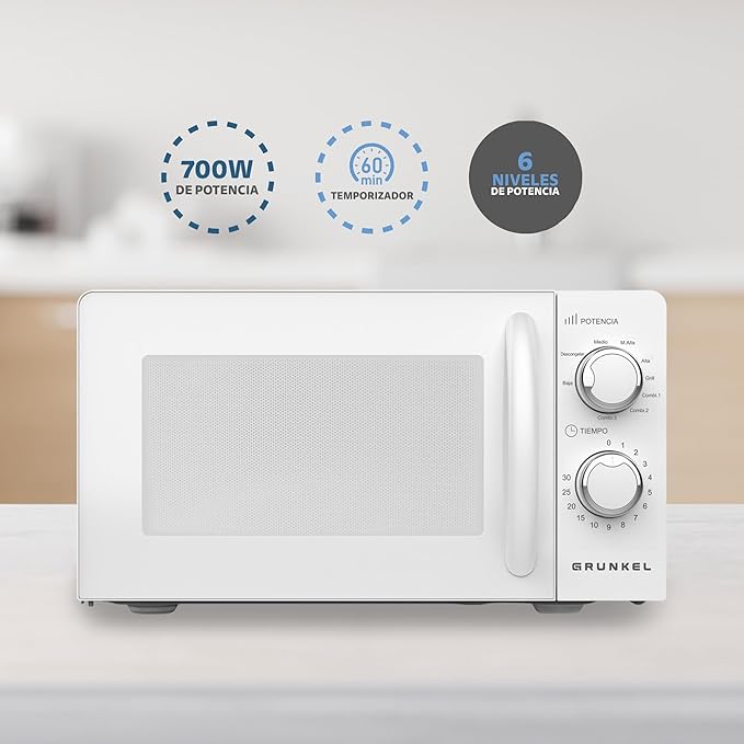Microondas Grunkel MW-20MI 20L 700W Blanco - Imagen 3