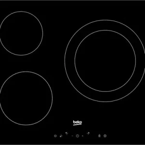 Encimera vitrocerámica - BEKO HIC63402T, 3 zona(s) zonas, 580 mm, Negro