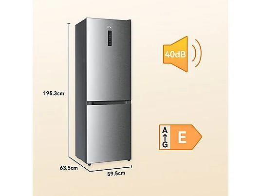 Frigorifico Combi - VOK EVR-335NEIPCN, No Frost, Altura 195,3 cm, Capacidad 335 l, Inox - Imagen 5