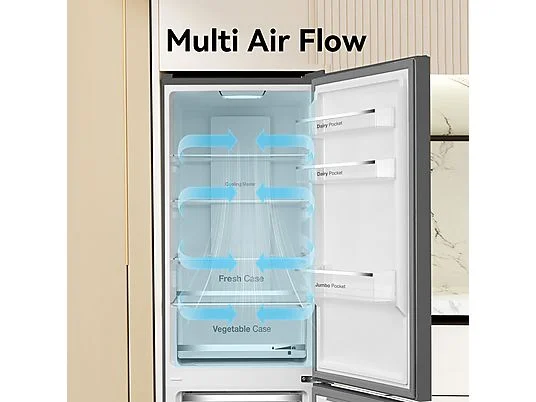 Frigorifico Combi - VOK EVR-335NEIPCN, No Frost, Altura 195,3 cm, Capacidad 335 l, Inox - Imagen 6