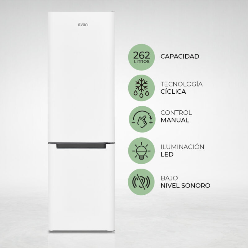 Frigorifico Combi Svan SC185502E Cíclico E 180cm 55cm 56cm Blanco - Imagen 3