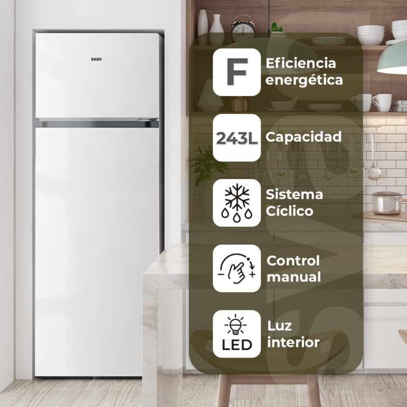 Frigorífico Svan SF165500F F 161cm 55cm 54cm Blanco - Imagen 4