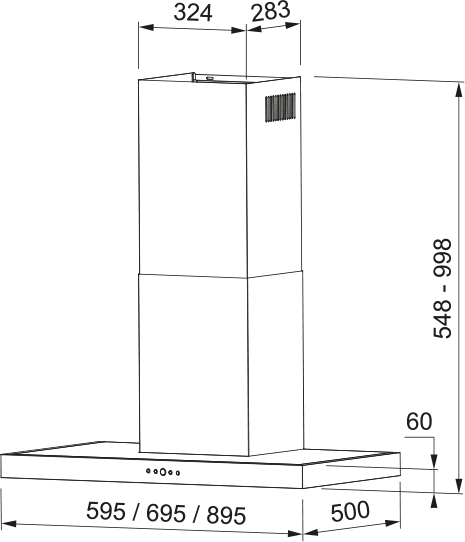 Campana MEPAMSA Silueta XLA 90 INOX - Imagen 2
