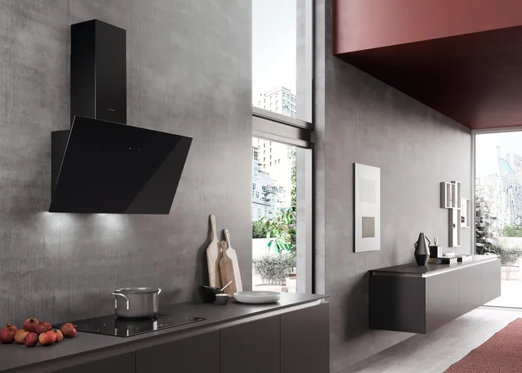 Campana decorativa - MEPAMSA CUADRO 90, 580 m³/h, 895 mm, Negro - Imagen 2