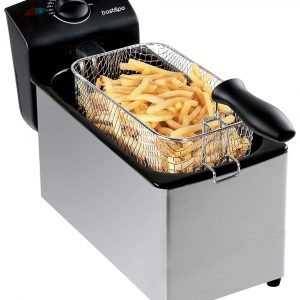 Freidora eléctrica de 3 litros, 2000W, Inox, cubeta esmaltada, FE-2000-3L