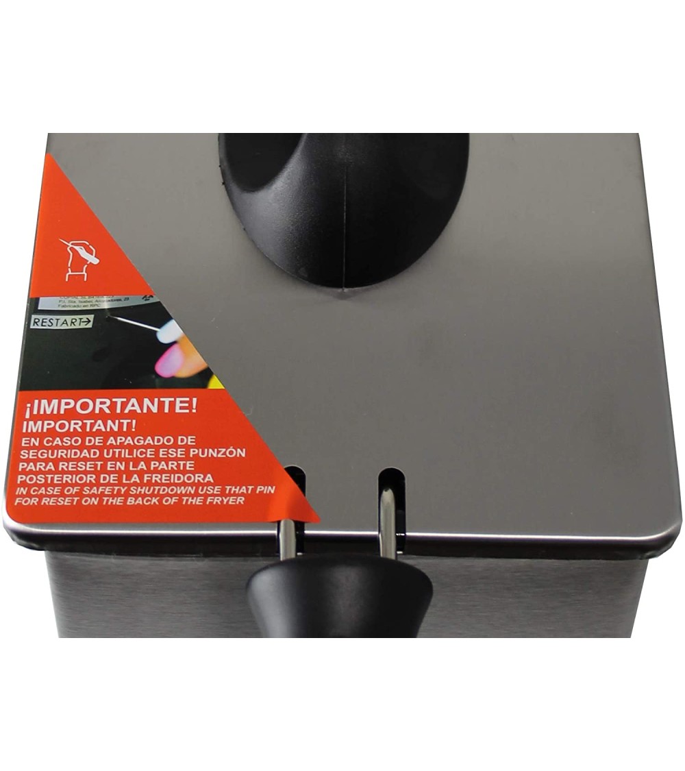 Freidora eléctrica de 3 litros, 2000W, Inox, cubeta esmaltada, FE-2000-3L - Imagen 5