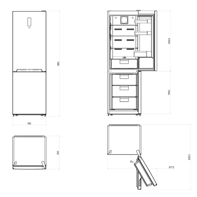 Frigorifico Combi Svan SC185602ENFX No Frost E 186cm 59,5cm 60cm Inox - Imagen 3