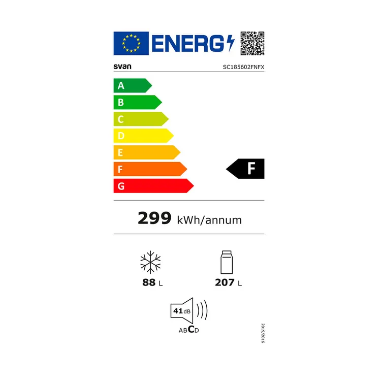 Frigorifico Combi Svan SC185602ENFX No Frost E 186cm 59,5cm 60cm Inox - Imagen 4