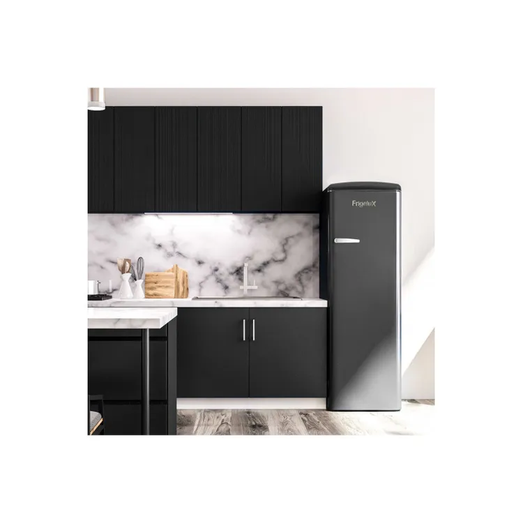 Frigorífico 1 puerta Negro estilo vintage 214L - Imagen 4