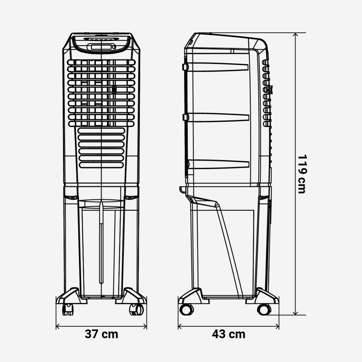 IZAMAL 8040W Climatizador 40L Modo Frío y Evaporación - Imagen 3