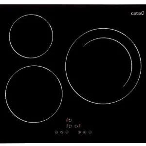 Encimera - Cata 08063101 IB 6303 BK, Eléctrica, Inducción, 3 zonas, 28 cm, Negro