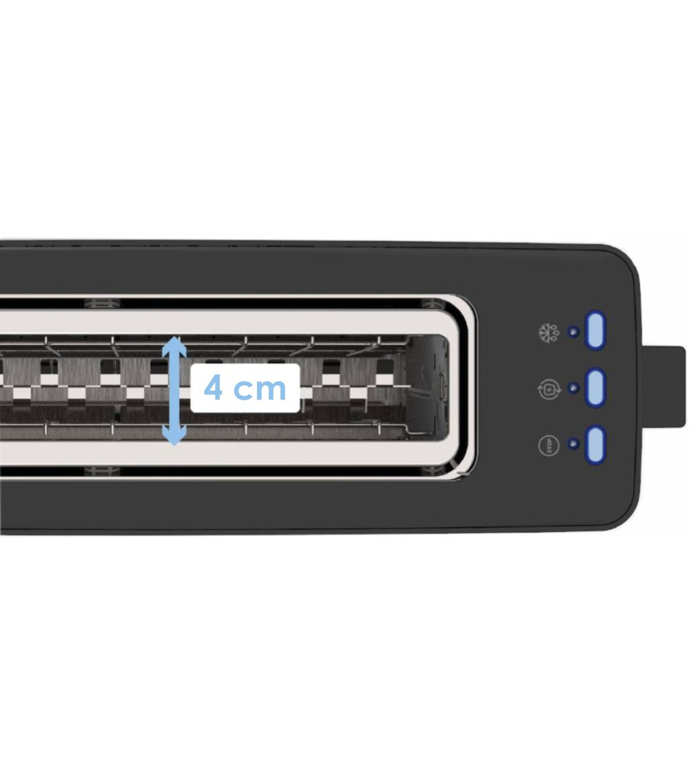 Tostador Firefox AN-900 Color negro, ranura larga rebanadas, 900W - función descongelar - bandeja recogemigas - Imagen 2