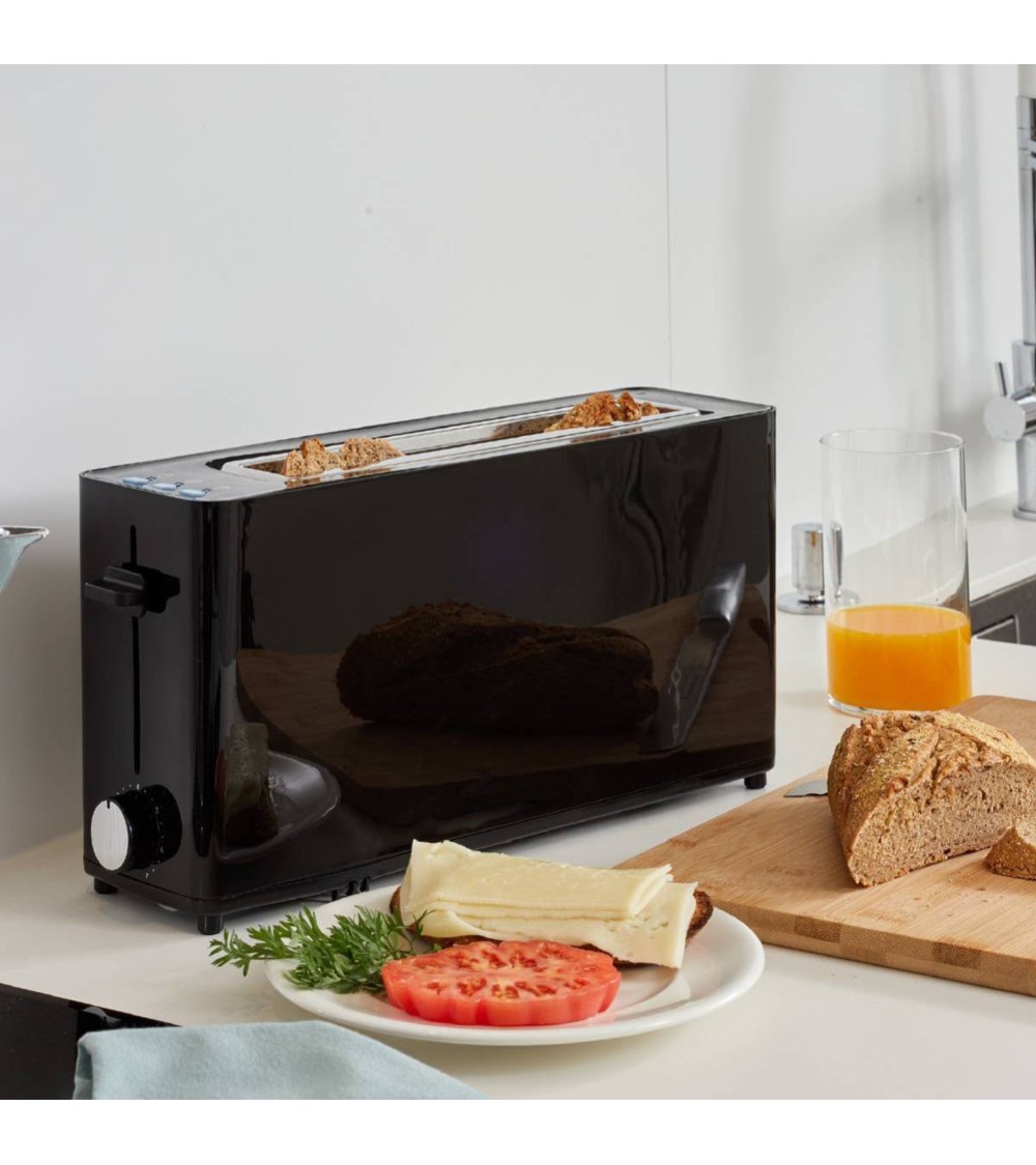 Tostador Firefox AN-900 Color negro, ranura larga rebanadas, 900W - función descongelar - bandeja recogemigas - Imagen 3