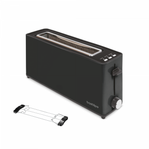 Tostador Firefox AN-900 Color negro, ranura larga rebanadas, 900W - función descongelar - bandeja recogemigas