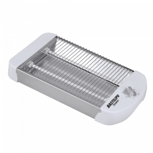 Tostador plano, 600W, 2 resistencias, temporizador mecánico, color blanco, TPB-600