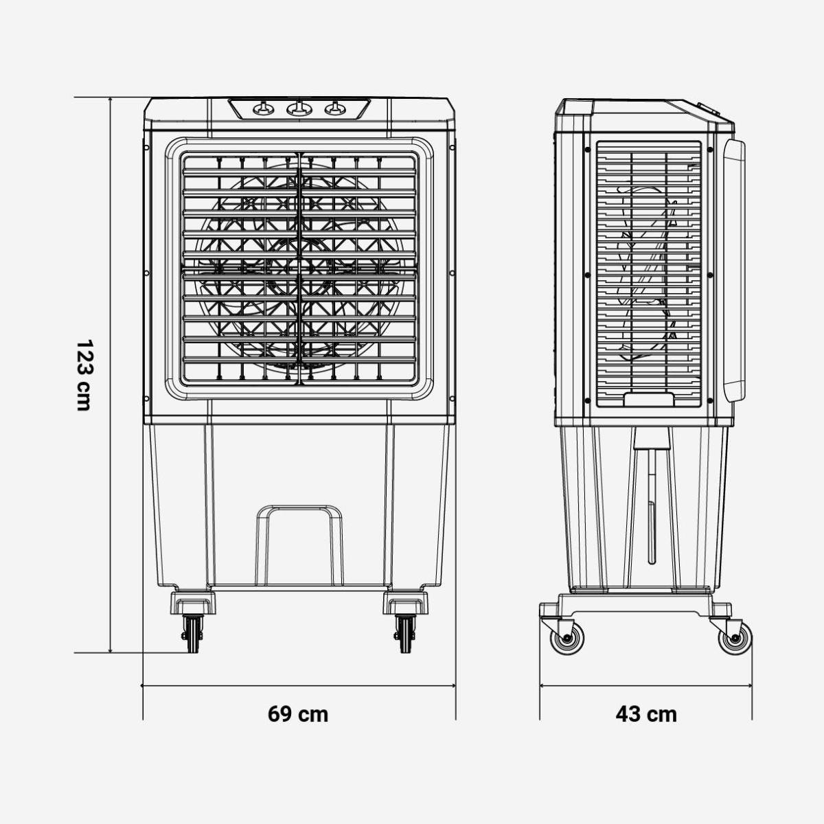 TULUM 7080 Climatizador 80L Modo Frío y Evaporación - Imagen 4