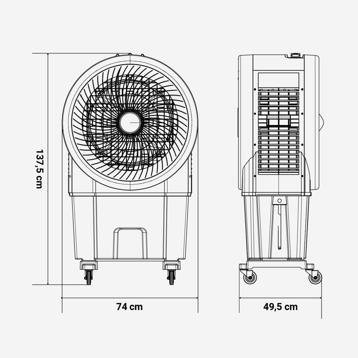 TULUM 7090 Climatizador 90L Modo Frío y Evaporación - Imagen 3