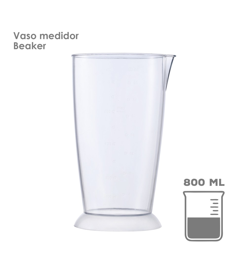 Batidora de brazo con accesorios de 1200W, 4 cuchillas de acero, color blanco/acero, TURBOMIX-1200ACC - Imagen 4