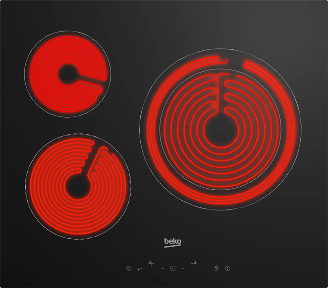 Encimera vitrocerámica - BEKO HIC63402T, 3 zona(s) zonas, 580 mm, Negro - Imagen 3