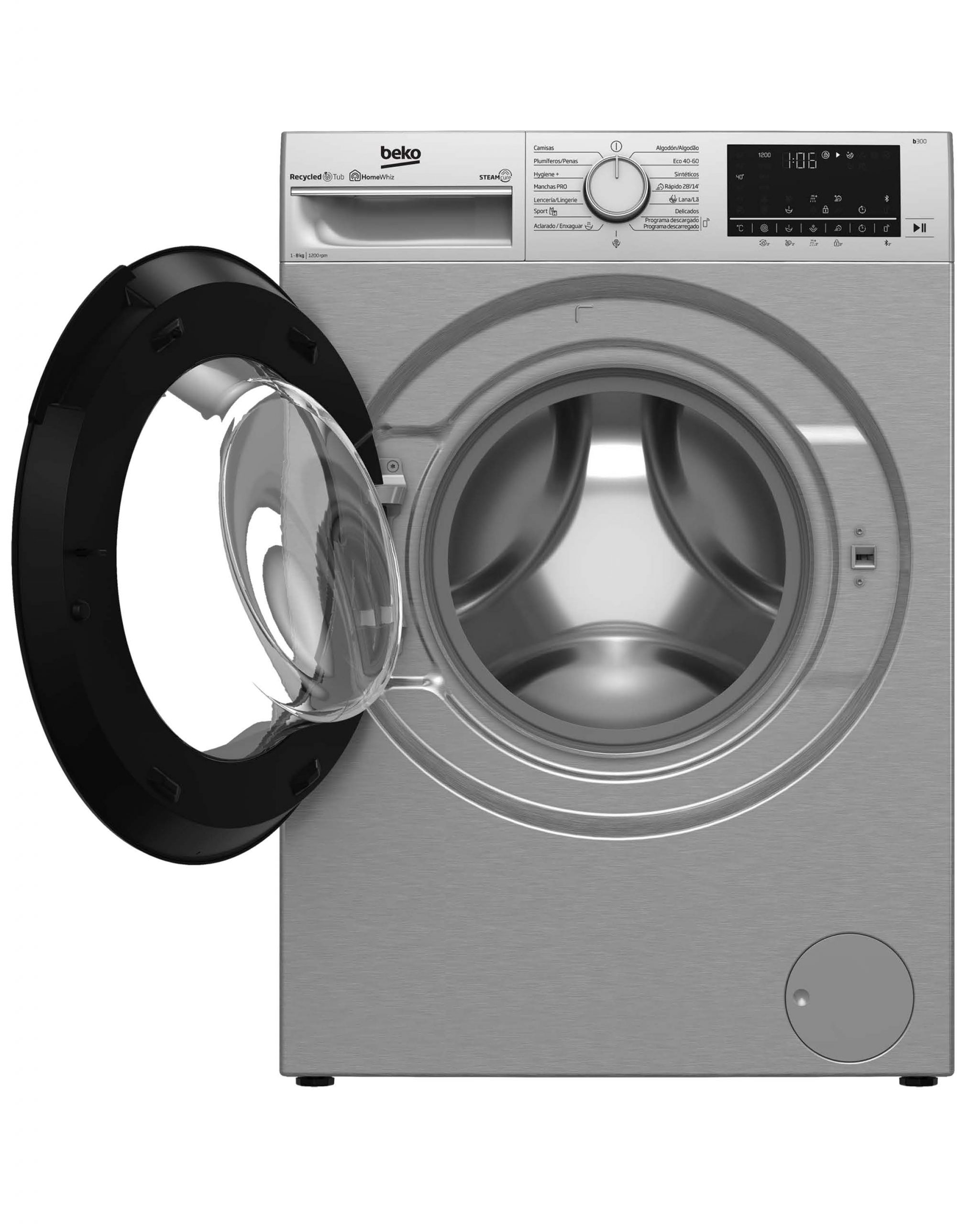 LAVADORA BEKO B3WFT58220X 8/KG. 1200/RPM. INOX A+++ Tara - Imagen 4
