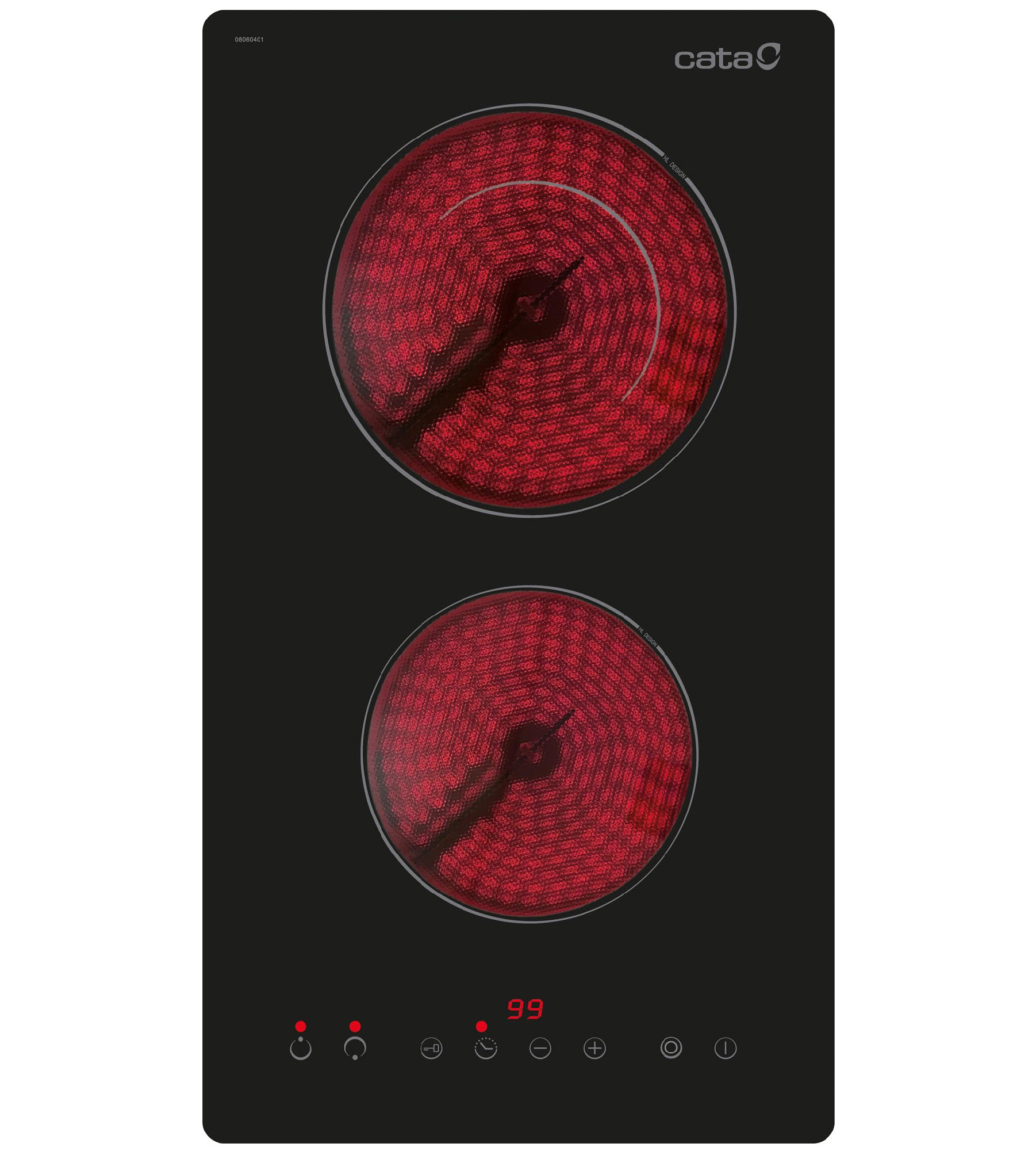 VITROCERAMICA DIGITAL CATA TD3002BK 2/FUEGOS 3,2KW