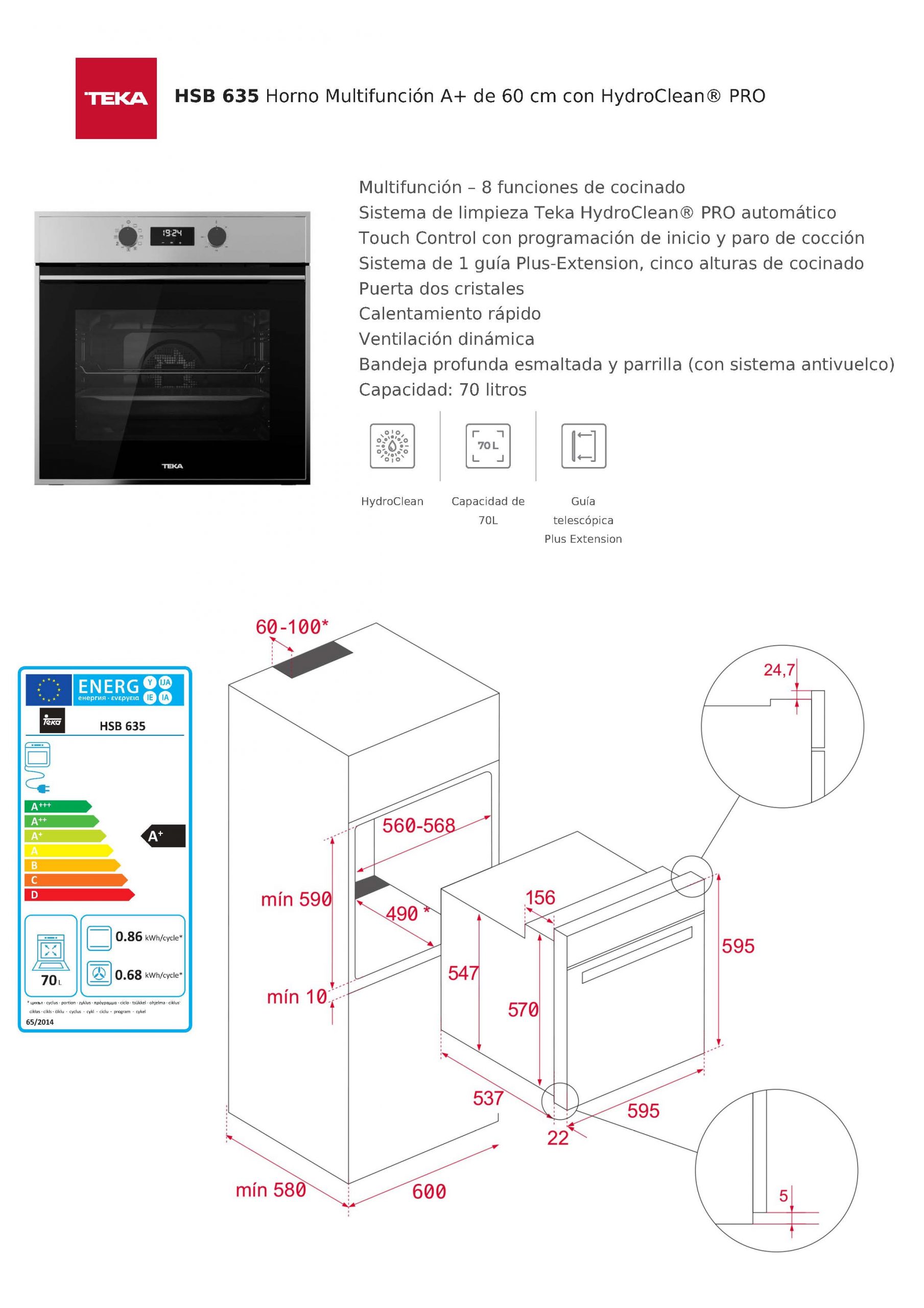 HORNO INDEPENDIENTE TEKA HSB6360S - Imagen 4