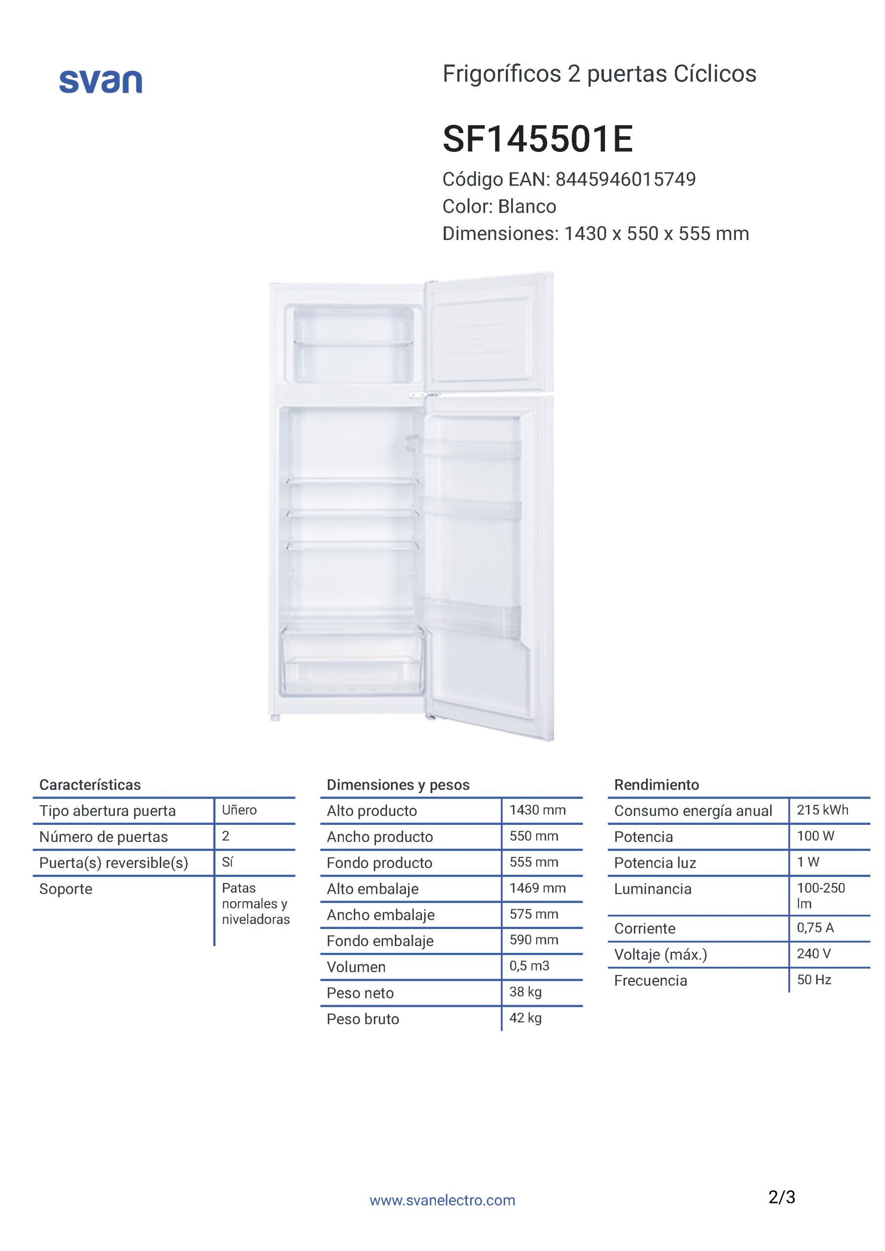 FRIGORIFICO SVAN SF145501E - Imagen 5