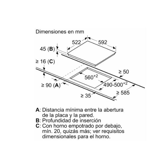 VITROCERÁMICA BALAY 3EB715LR de 60 cm con 3 zonas, ZONA GIGANTE 28 cm - Imagen 2