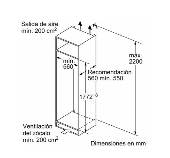FRIGORÍFICO INTEGRABLE BALAY 3FIE734S 310 L, Clase E - Imagen 3