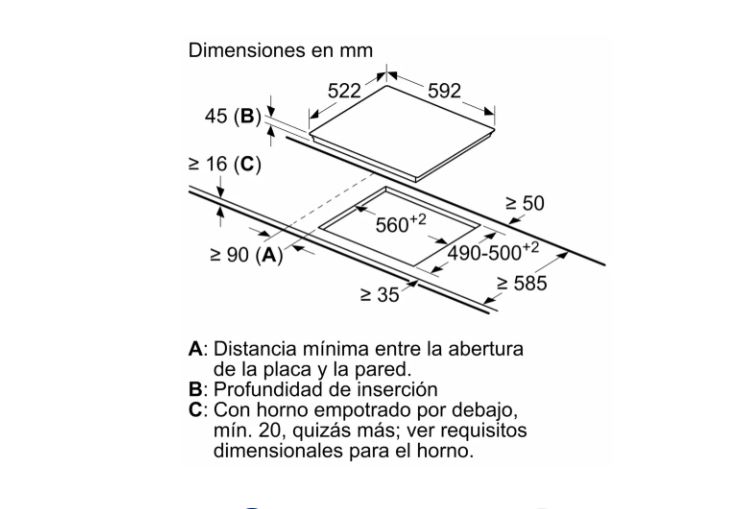 PLACA VITROCERÁMICA BALAY 3EB715ER 60 cm, 3 zonas - Imagen 3