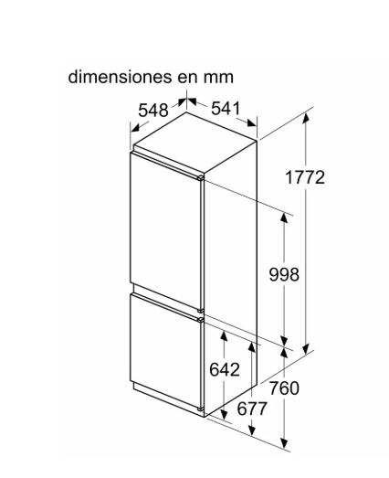 FRIGORIFICO COMBI INTEGRABLE BALAY 3KIE734F – 260 L, NoFrost, 35 dB, Clase E - Imagen 2